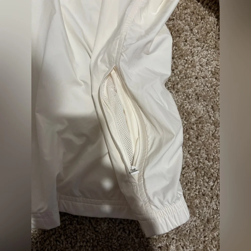 Tory Burch Sport White V-Neck Windbreaker sz XS